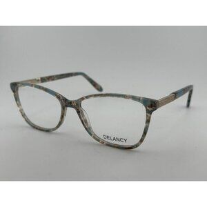 DELANCY DEL 150 BLUE 54-16-140 Blue Brown Marble Glitter Plastic Glasses Frames